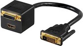 DVI-Kabel | DVI-D 24+1-Pins Male | DVI-D 24+1-Pins Female / HDMI™ Output | 1080p | Vernikkeld | 0.20 m | PVC | Zwart | Polybag