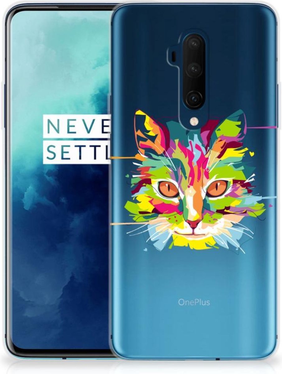 OnePlus 7T Pro Telefoonhoesje met Naam Cat Color