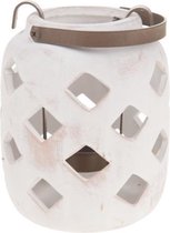 Decoratie Dijk Natural Collections Lantaarn Keramiek Antiek Wit 11,5 X 11,5 X 14,5Cm