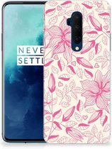 Back Case OnePlus 7T Pro TPU Siliconen Hoesje Pink Flowers