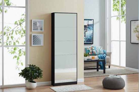 Feel Furniture - Schoenenkast met spiegel - 5 Laden - Bruin | bol.com