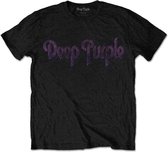 Deep Purple Heren Tshirt -S- Vintage Logo Zwart