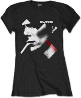 David Bowie - X Smoke Red Dames T-shirt - S - Zwart