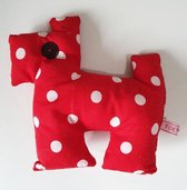 Toetie & Zo Handgemaakte Knuffel - Hond - Rood - Stippen - Speelgoed - Baby - Kind