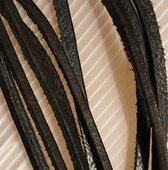 Extra lange veters - Echt leer - Leren veters 200 cm zwart - voor laarzen of zelf op maat te maken