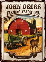 John Deere Farming traditions reliëf 40 x 30 cm metalen wandbord