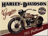 Harley Garage 750 Flathead. Koelkastmagneet 8 cm x 6 cm.
