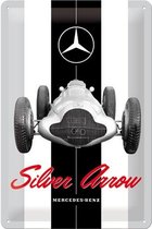 Wandbord - Mercedes Benz Silver Arrow - 20x30cm