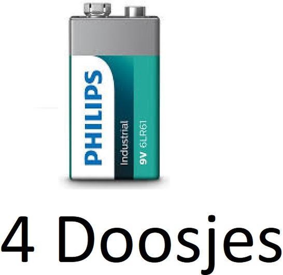 40 Stuk (4 Doosjes a 10 st) Philips Industrial 9V / 6LR61 - Alkaline batterijen