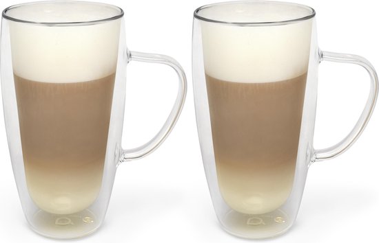 Kust Actie nakoming Bredemeijer - Dubbelwandig glas cappuccino/latte m. 400ml (set van twee  stuks) | bol.com