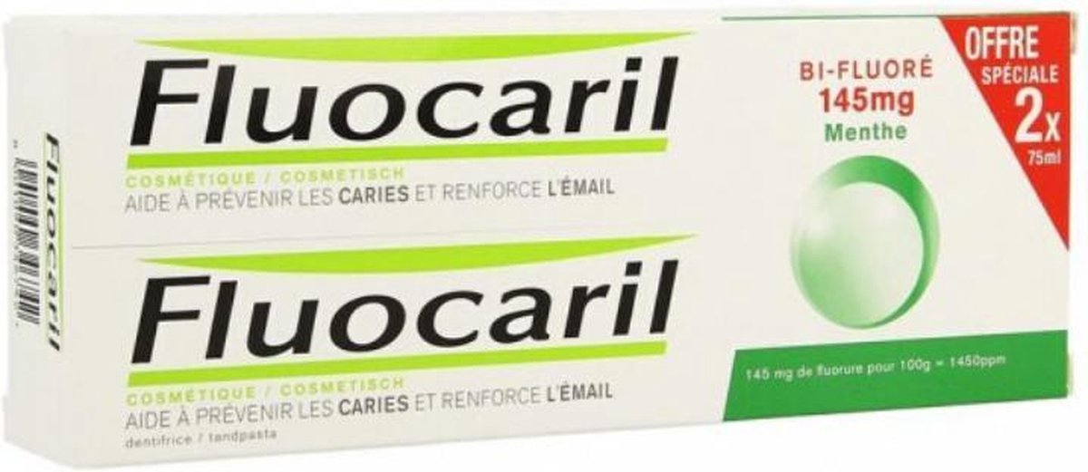 Fluocaril tandpasta bi-fluore 145 munt 2x75ml