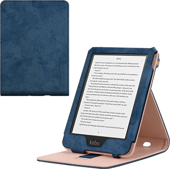 Australische persoon Op de grond Senaat Kobo Clara HD e-Reader Premium Hoes Case Cover Donker Blauw - Stand -  Beschermhoes -... | bol.com