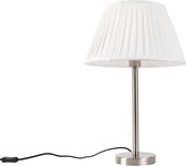 QAZQA simplo - Klassieke Tafellamp met kap - 1 lichts - H 54.5 cm - Wit - Woonkamer | Slaapkamer