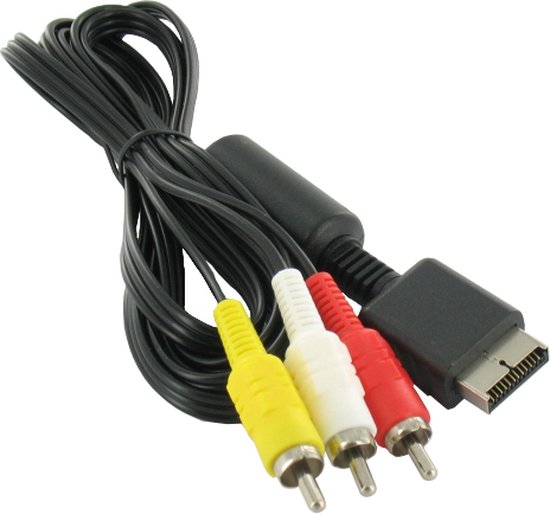 Dolphix - AV Kabel voor Playstation 1, 2 en 3 - Zwart - 1.8 meter