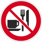 2x Pictogram sticker Verboden Te Eten en Drinken 30 cm
