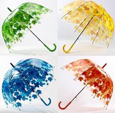 Oranje Creatieve Kleurrijke Parasol Bladeren Paraplu Transparante Champignons Boogboom Verse PVC Bubble Regenuitrusting