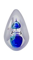 Urn / Mini Urn - Urn Orion blauw klein - Urn voor as - Urn Hond - Urn Kat - Urn Glasobject - Urn Kunst - As-Gedenkstuk - Glasurn