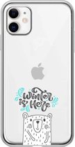 Apple Iphone 11 transparant siliconen beren hoesje - Winter is here