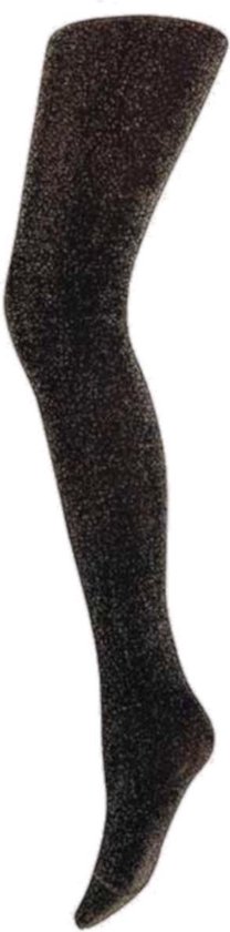 Glitter panty zwart met lurex glitters kleur: zilver maat: S/M