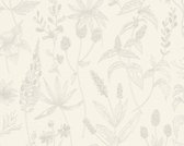 LANDELIJK BLOEMEN BEHANG | Botanisch - zilver wit beige - A.S. Création Trendwall