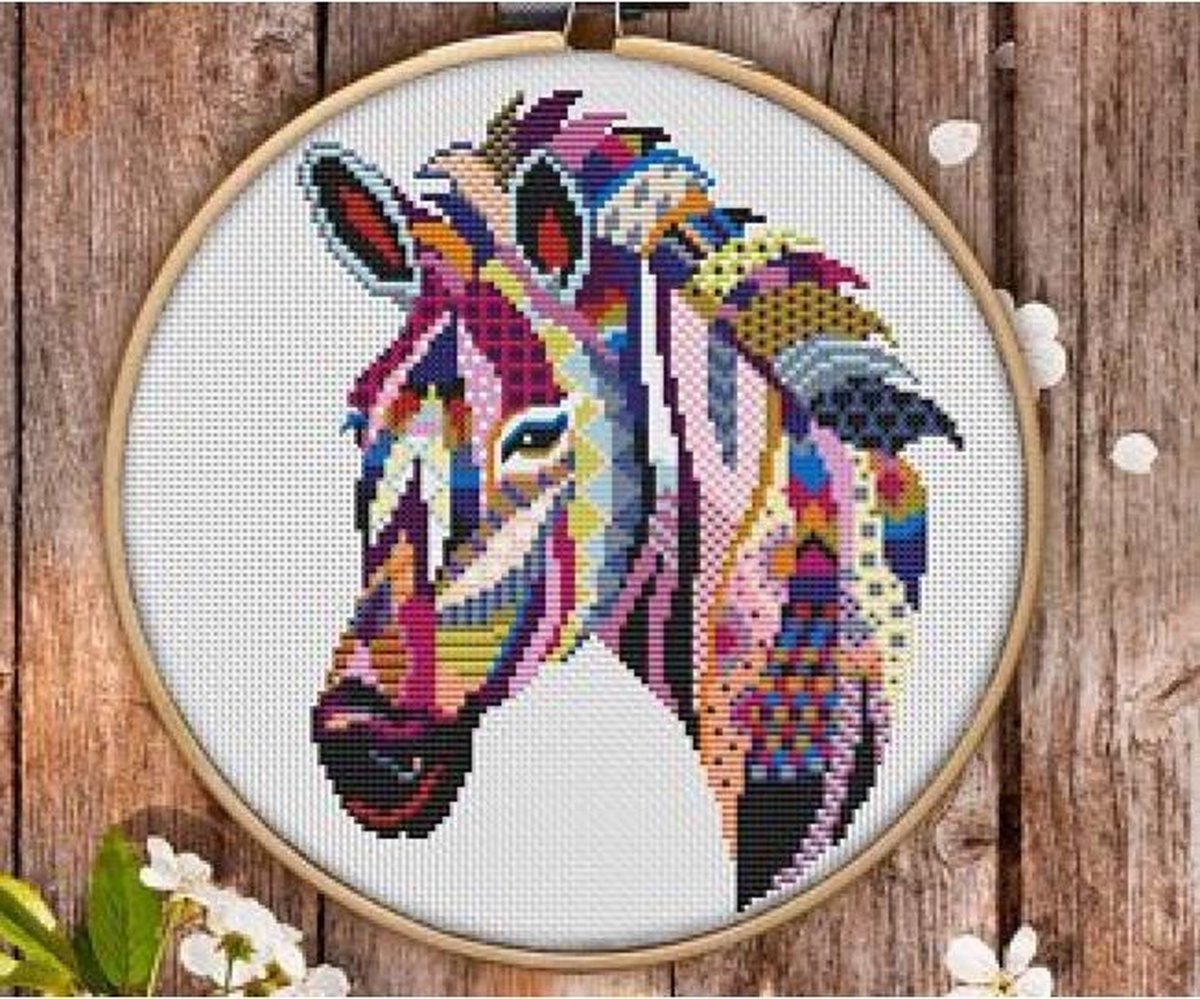 BORDUURPAKKET MANDALA ZEBRA - awsome patterns - telpatroon om zelf te borduren