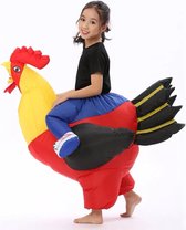 Opblaasbaar Verkleedkostuum /Carnaval kostuum Rijdend op een Haan
