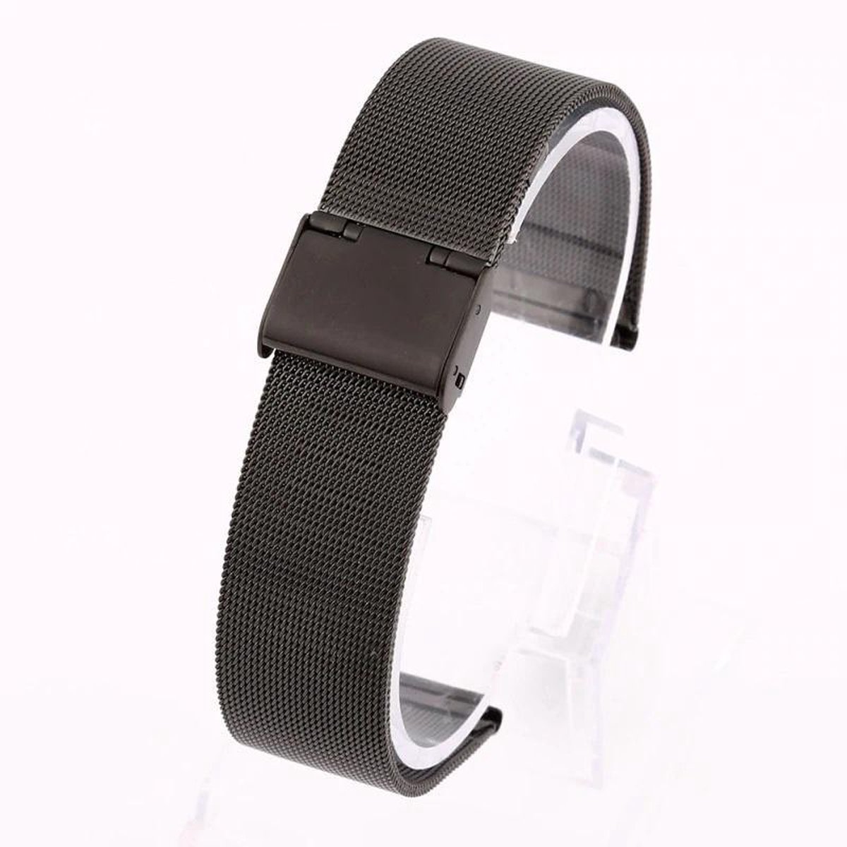 Remerko Milanees horlogeband - aanzetmaat 18mm - zwart-extrafijn - geschikt voor Cluse - Rosefield - DW - Danish Design