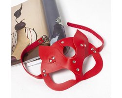 Luxe Cosplay Masker - Rood - PU Leer - Kat - Sexy - Masquerade
