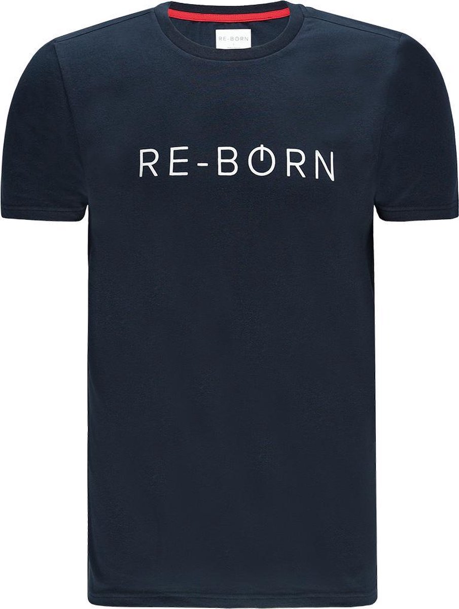Re-Born Logo Korte Mouw T-shirt Heren - Navy - Maat L