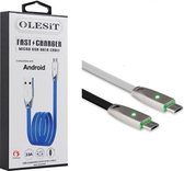 Olesit Gecertificeerde TPE MICRO-USB Kabel 1 Meter Fast Charge 3.0A High Speed Laadsnoer Oplaadkabel - Veillig laden - Zwart
