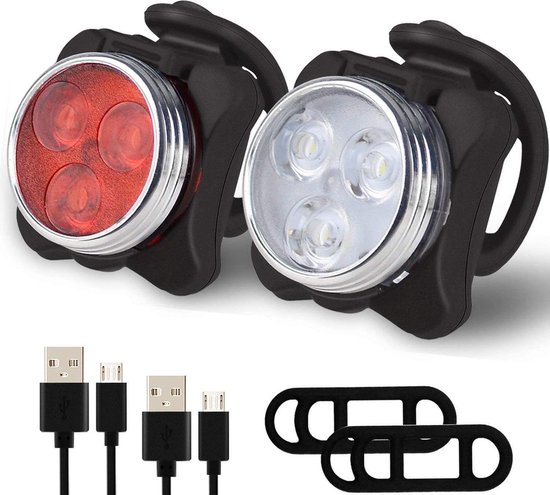 Oplaadbare fietslamp - fietslampjes - fietsverlichting - USB - Led - Handig  en simpel... | bol.com