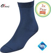 Sokken Dames | 3 Paar Damessokken blauw | Blauwe damessokken| Anti-bacterieel door Zwitserse Sanitized® | Maat 36-38