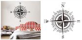 3D Sticker Decoratie Creatieve Oceaannavigatie Vinyl Decals Verwijderbaar Kruis Home Decor Vinyl Kompas Muursticker Waterdicht Slaapkamerbehang - AW9721