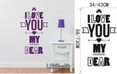 3D Sticker Decoratie Romantisch Liefde Liefdevol Paar Slaapkamer Art Mural Woonkamer Vinyl Carving Muurtattoo Sticker voor Huisdecoratie - LOVE40 / Small