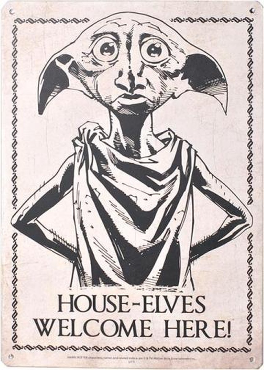 Harry Potter - Wandbordje - House-Elves Welcome (Dobby)