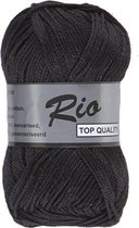 Lammy yarns Rio katoen garen - zwart (001) - naald 3 a 3,5 mm - 1 bol
