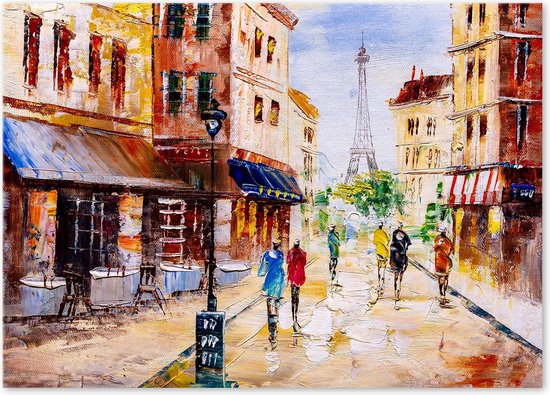 Canvas Schilderij Parijs - Kleurrijk