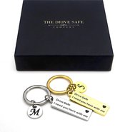 Drive Safe Sleutelhanger - Moederdag cadeautje - Sleutelhanger liefde - goud/V