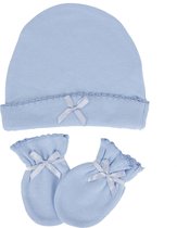 Babystartup - Krabwantjes en mutsje - Schattige Strikje - Blauw