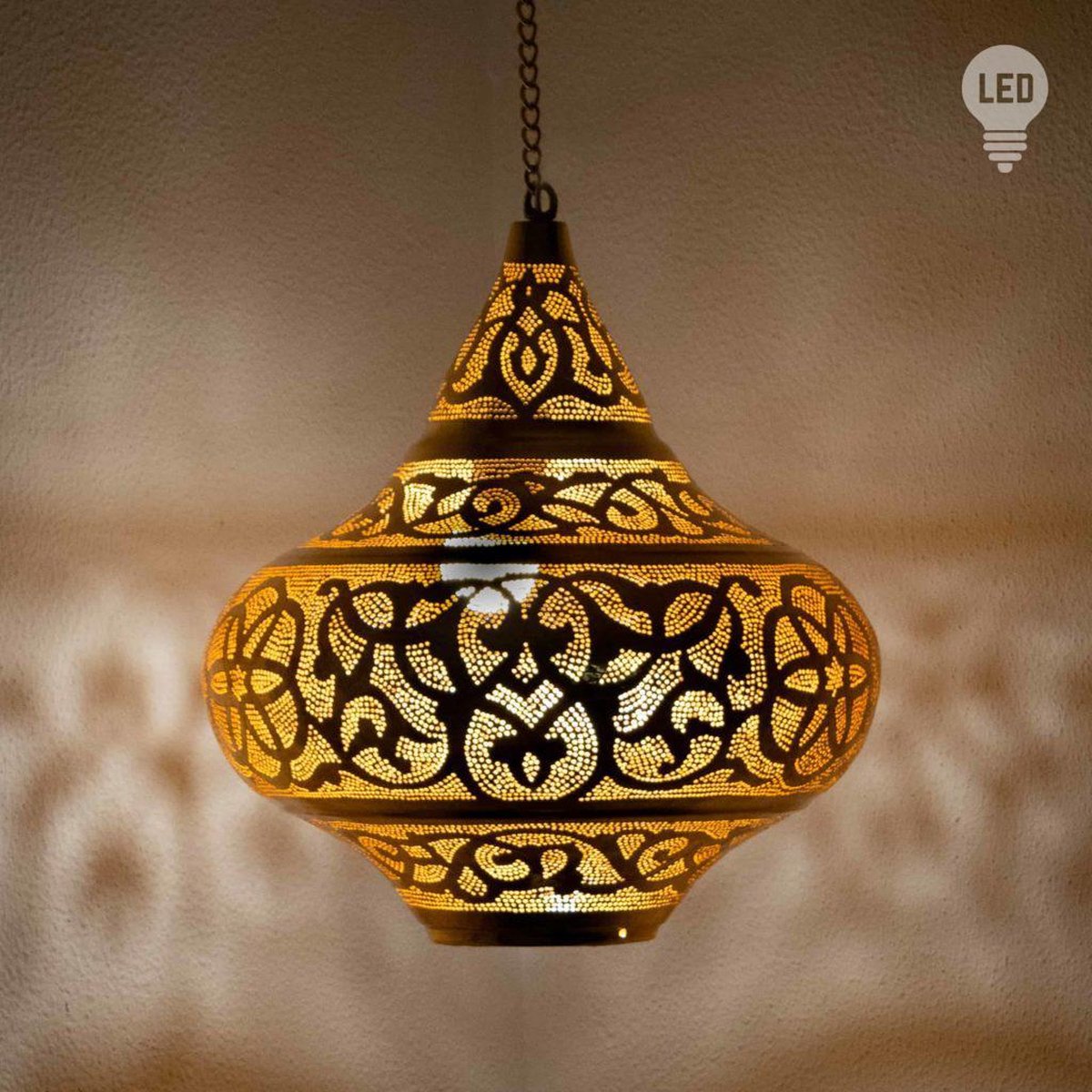 Oosterse Arabische Filigrain Hanglamp Goud “Shula” Marokkaanse Woonkamer Plafond... | bol.com