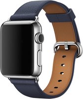 Geschikt voor Apple Watch Luxe Leren bandje|Geschikt voor Apple Watch 1 / 2 / 3 / 4 / 5 - 42MM / 44MM |Donker Blauw / Dark Blue| Premium kwaliteit | Maat: One Size | Leer|TrendParts
