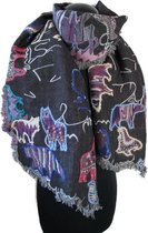 Kasjmier Wollen Dames Sjaal - 180 x 70 cm - Antraciet