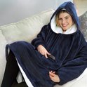 Huggle Hoodie - Plaid met mouwen - Blauw