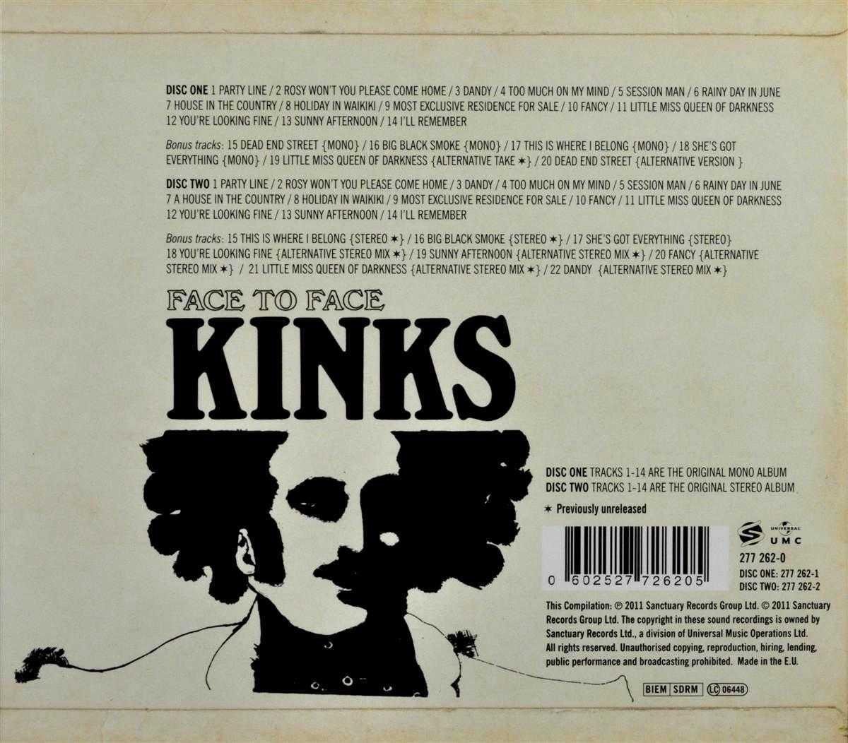 Face To Face (Deluxe Edition), The Kinks CD (album) Muziek