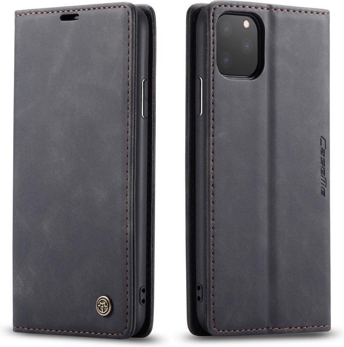 CaseMe Book Case - Geschikt voor iPhone 11 Pro Max Hoesje - Zwart
