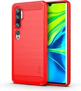 Armor Brushed TPU Back Cover - Xiaomi Mi Note 10 Hoesje - Rood