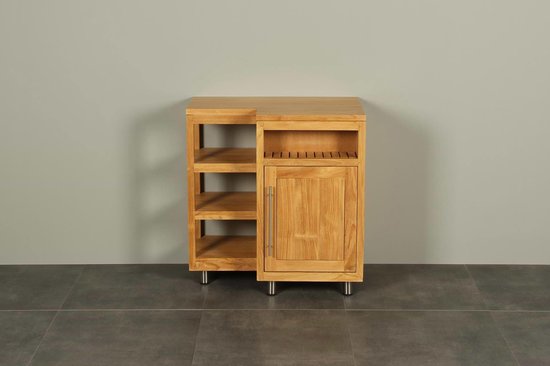 Badmeubel Kerinci Cabinet volledig Teak, 75cm breed, deur rechts. | bol.com