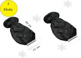 Luxe IJskrabber met  Polyester Fleece Gevoerde handschoen voor de Auto | 2 Stuks Zwart | 30x18cm | Raamkrabber | SneeuwKrabben | Sneeuw Vegen | Auto | Raam | Glas
