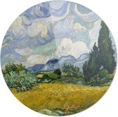 Korenveld met cipressen | Vincent van Gogh| Rond Plexiglas | Wanddecoratie | 90CM x 90CM | Schilderij | Oude meesters | Foto op plexiglas