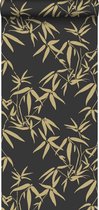 Origin Wallcoverings behangpapier bamboe bladeren zwart en goud - 347740 - 0,53 x 10,05 m